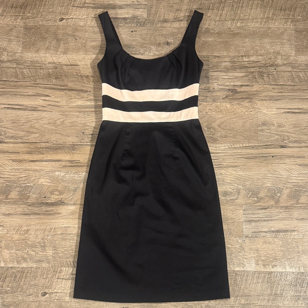 WHBM Black and Light Pink Sleeveless Dress - Size 0